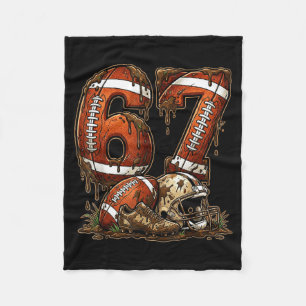 Football Six Seven Drip 67 Meme Funny 6-7 Football Fleece Blanket