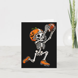 Football skeleton halloween pumpkin card