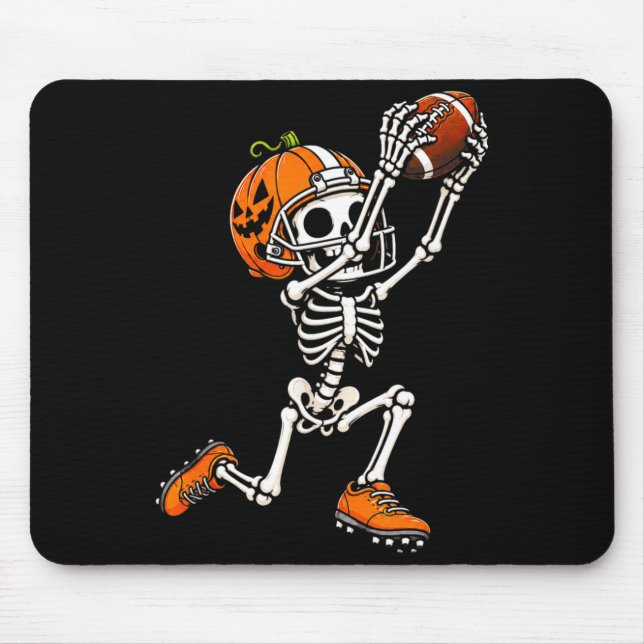 Football skeleton halloween pumpkin  mouse pad (Front)