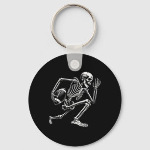 Football Skeleton Playing Football Halloween Skull Key Ring