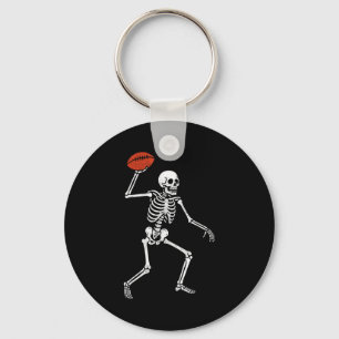 Football Skeleton Playing Football Halloween Skull Key Ring