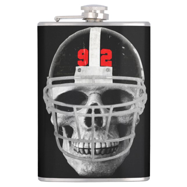Football skull hip flask (Front)