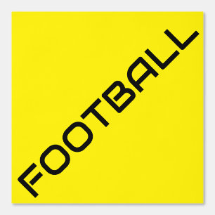 FOOTBALL Slim Black Diagonal Text On Bright Yellow Wallpaper