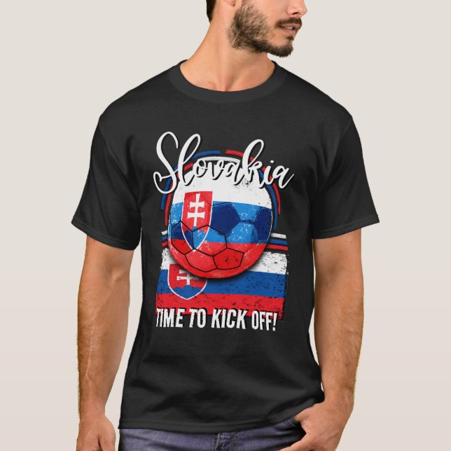 Football Slovakia Flag, Retro Soccer T-Shirt (Front)
