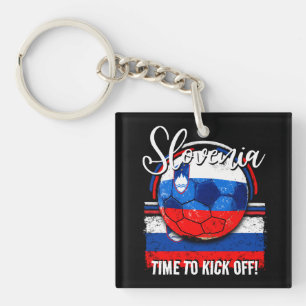 Football Slovenia Flag, Slovenian Soccer Team Key Ring