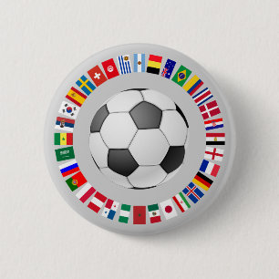 FOOTBALL SOCCER  2018 6 CM ROUND BADGE