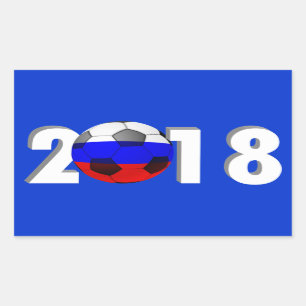 FOOTBALL SOCCER  2018 RECTANGULAR STICKER