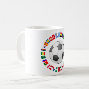 FOOTBALL SOCCER 2018 TEAM FLAGS CIRCLE COFFEE MUG