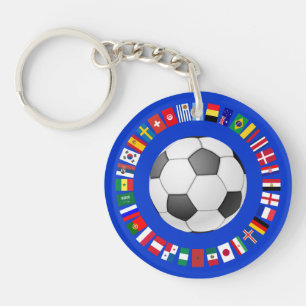 FOOTBALL SOCCER 2018 TEAM FLAGS SYMBOL CIRCLE KEY RING