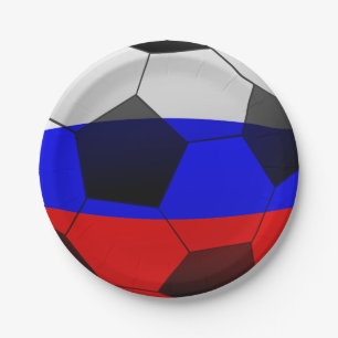 FOOTBALL SOCCER 2018 tricolor ball SYMBOL Paper Plate