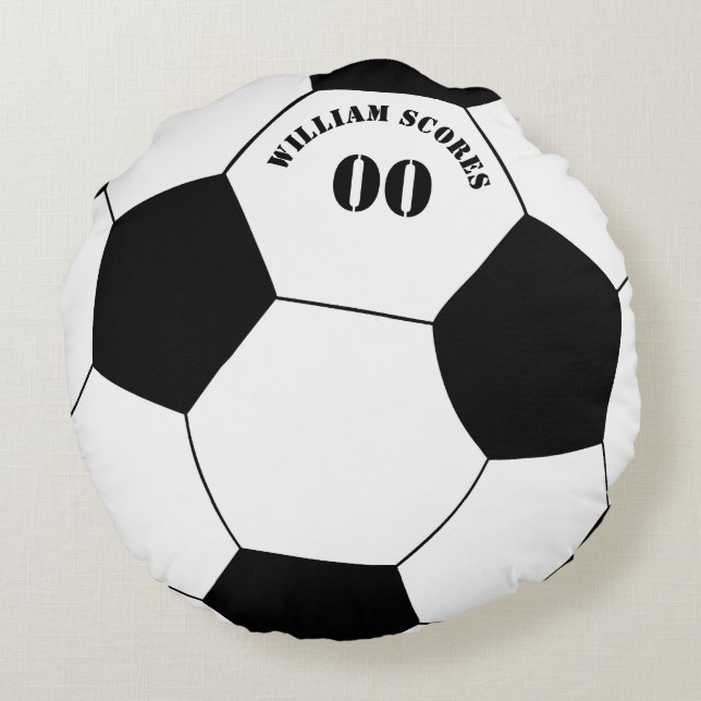 Football & Soccer Ball Pillow with Name & Number (Back)