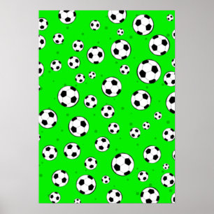 Football / Soccer Ball Seamless Pattern Poster