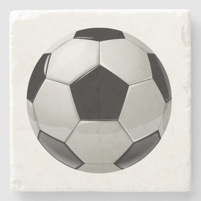 Football Soccer Ball Stone Coaster (Front)