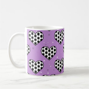 Football / Soccer Ball Texture In Heart Shape Coffee Mug
