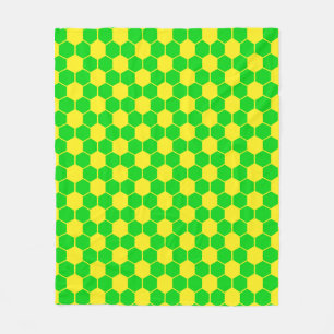 Football / Soccer Ball Texture - Yellow & Green Fleece Blanket