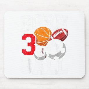 Football soccer basketball 3nd birthday boy born mouse pad