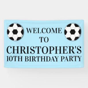 Football soccer boys birthday   CUSTOM AGE Banner