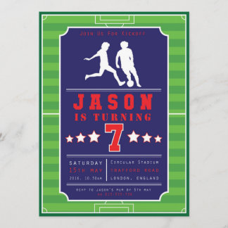 Football - Soccer - Boys - Birthday - Invitation