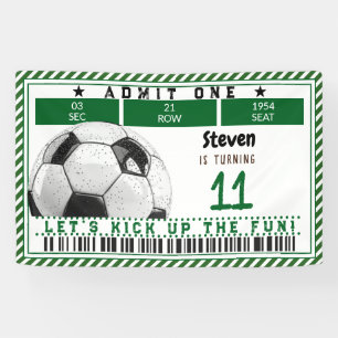 Football soccer game kids birthday banner