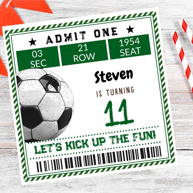 Football soccer game kids birthday napkin (Creator Uploaded)