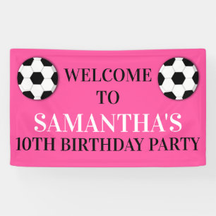 Football soccer girls birthday   CUSTOM AGE Banner