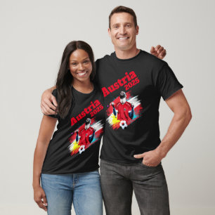 Football Soccer Goal Celebration Austria Flag 2025 T-Shirt