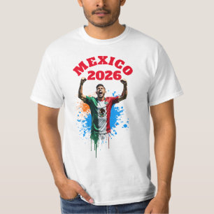 Football Soccer Goal Celebration Mexico Flag 2026 T-Shirt