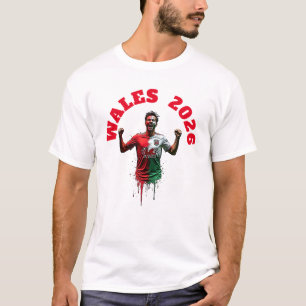 Football Soccer Goal Celebration Wales Flag 2026 T-Shirt