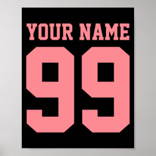 Football Soccer Name Number Boy Girl Personalised Poster