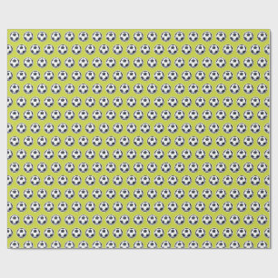 football soccer pattern wrapping paper