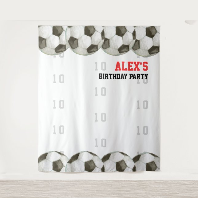 Football Soccer Player Birthday Party Backdrop Tapestry (Front)