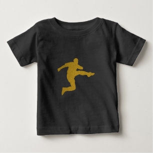 Football Soccer Shooter   Cool Golden Leather Look Baby T-Shirt