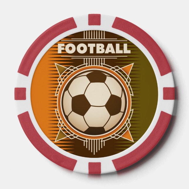 Football Soccer Sport Ball Poker Chips (Front)