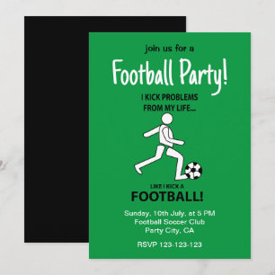 Football Soccer Sports Football Party Invitation