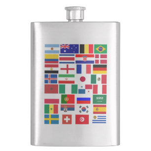 FOOTBALL SOCCER TEAM FLAGS 2018 HIP FLASK