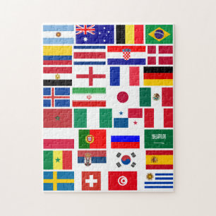 FOOTBALL SOCCER TEAM FLAGS 2018 JIGSAW PUZZLE