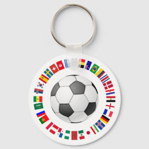 FOOTBALL SOCCER TEAM FLAGS 2018 KEY RING