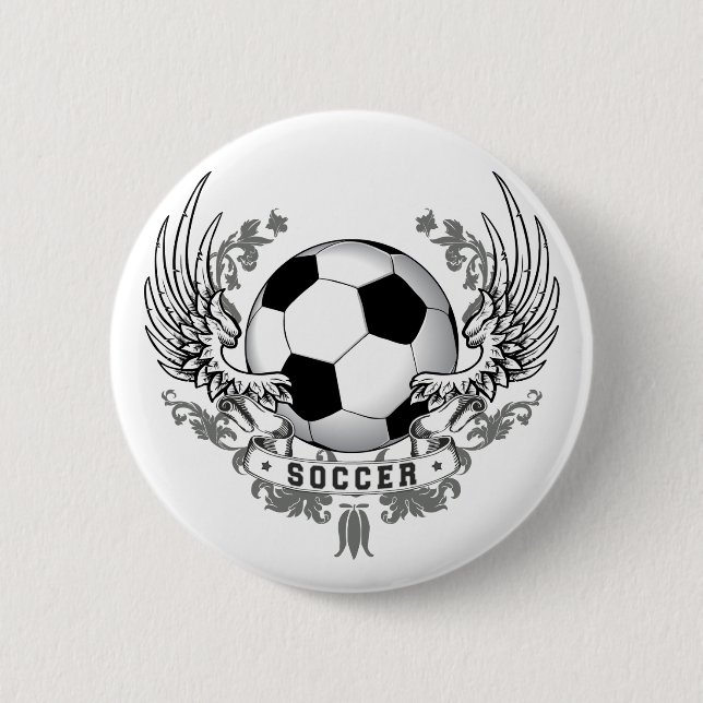 Football Soccer Wings Button (Front)
