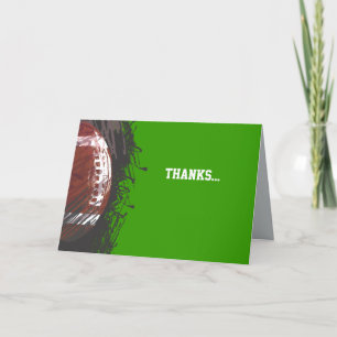 Football Splatter Bar Bat Mitzvah Thank You Card