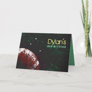 FOOTBALL SPLATTER Bar Mitzvah Thank You Card