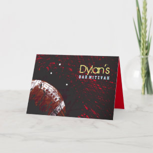 FOOTBALL SPLATTER Bar Mitzvah Thank You Card