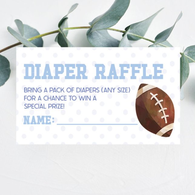 Football Sports Baby Shower Diaper Raffle Enclosure Card (Creator Uploaded)