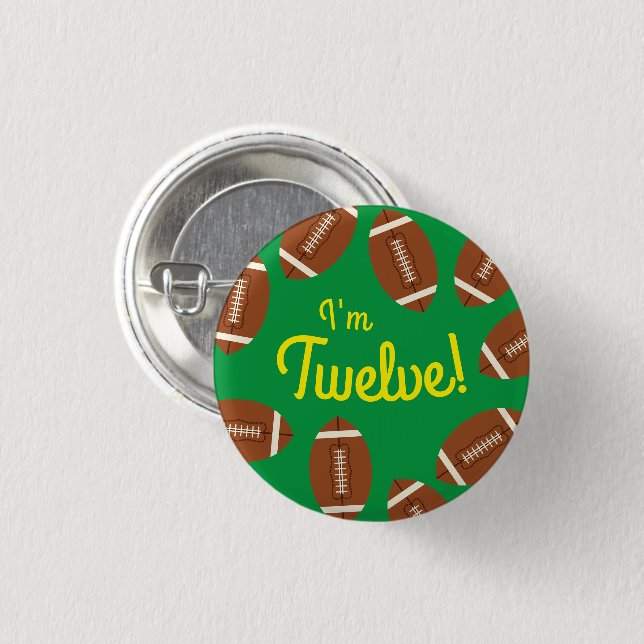 Football Sports Birthday Party 3 Cm Round Badge (Front & Back)