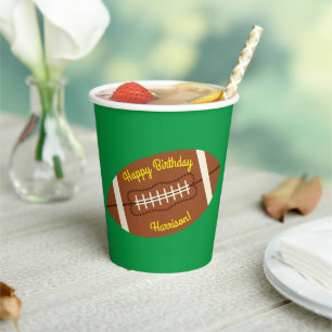 Football Sports Birthday Party Paper Cups