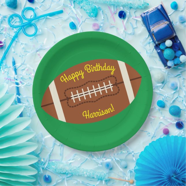Football Sports Birthday Party Paper Plate (Party)