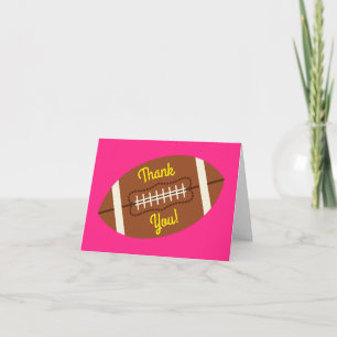 Football Sports Birthday Party Pink Card