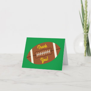Football Sports Birthday Party Thank You Card