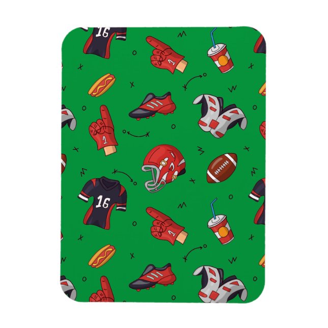 Football Sports Equipment, Food and Drink Magnet (Vertical)