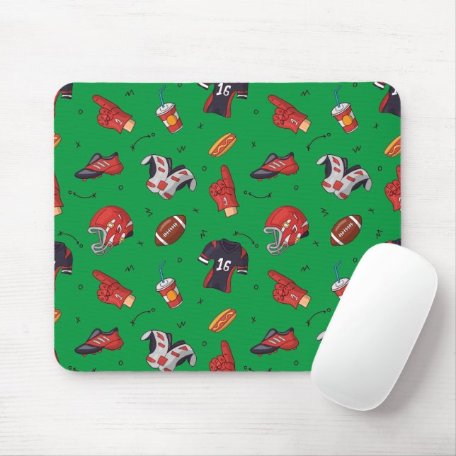 Football Sports Equipment, Food and Drink Mouse Pad (With Mouse)