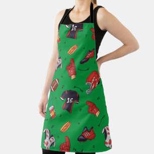 Football Sports Equipment with Food Pattern Apron